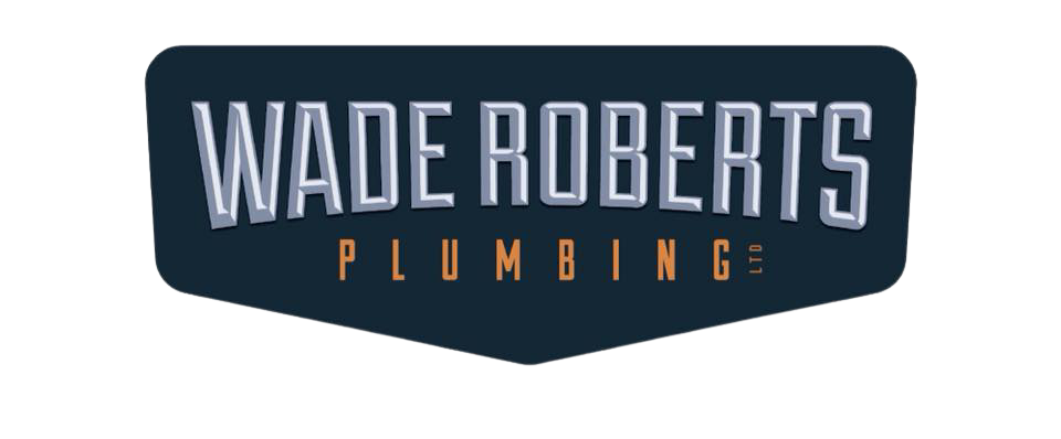 Wade Roberts Plumbing logo on a dark navy badge with white and orange text
