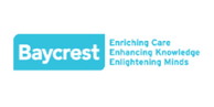 Baycrest logo: Blue rectangle with rounded corners,