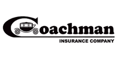 Coachman Insurance Company logo with a stylized carriage inside a large letter
