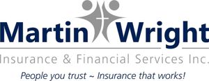 Logo for Martin Wright Insurance & Financial Services. Features stylized figures, text, and tagline.