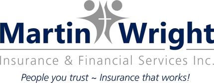 Logo for Martin Wright Insurance & Financial Services. Features stylized figures, text, and tagline.