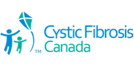 Logo for Cystic Fibrosis Canada: Two figures with a kite, and text in blue and green.
