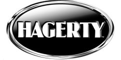 Hagerty logo: white text on a black oval with a silver border.