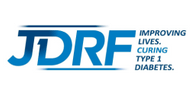 JDRF logo. Blue text: JDRF,
