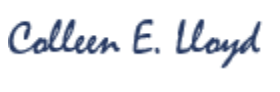 Colleen E. Lloyd signature in cursive, dark blue ink on white.