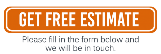 Orange “GET FREE ESTIMATE” button with gray text: “Please fill in the form below and we will be in touch.”