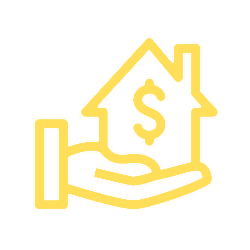 Hand And A Dollar House Icon Hand And A Dollar House Icon