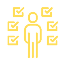 Man And Checkmarks Icon Man And Checkmarks Icon