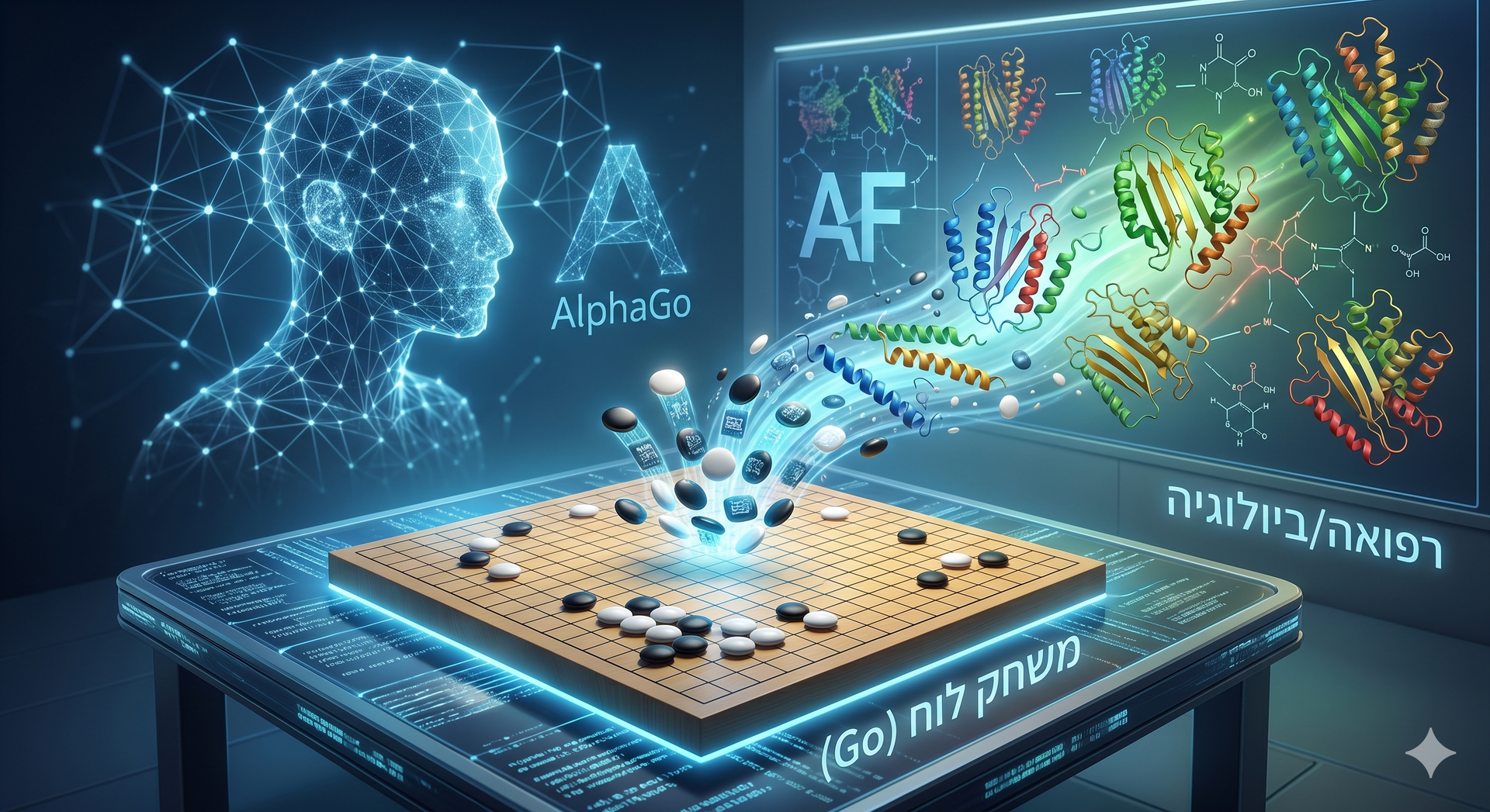 ממשחק לוח לרפואה: איך החיבור בין AlphaGo ל-AlphaFold פיצח את חידת החלבונים