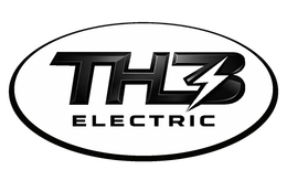 TH3 Electric logo in black inside an oval outline on a white background