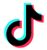 TikTok logo: black musical note with blue and red outlines.