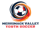 Merrimack Valley Youth Soccer logo with a stylized soccer ball in red, white, navy, and orange