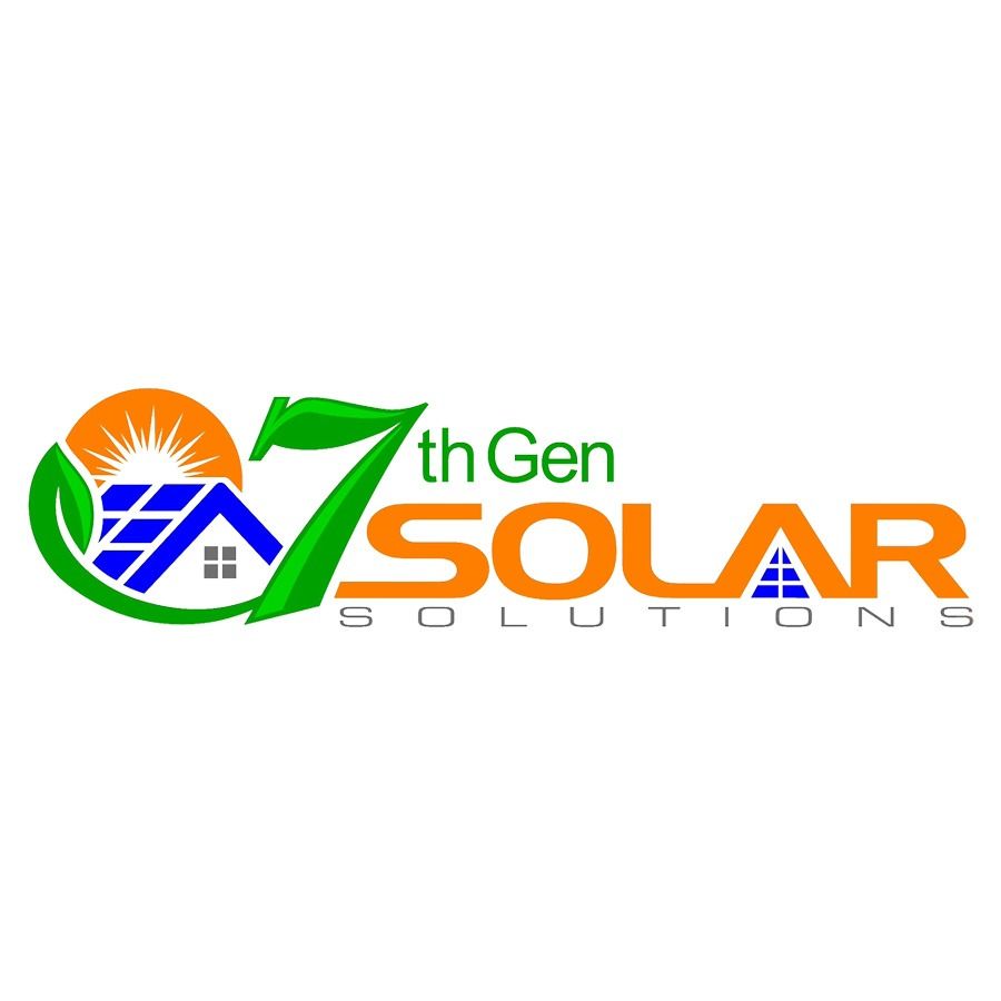 7th Gen Solar Solutions logo with orange sun, green leaf, blue house, and orange text