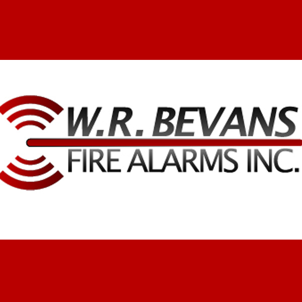 W.R. Bevans Fire Alarms Inc. logo in black and red on a white background
