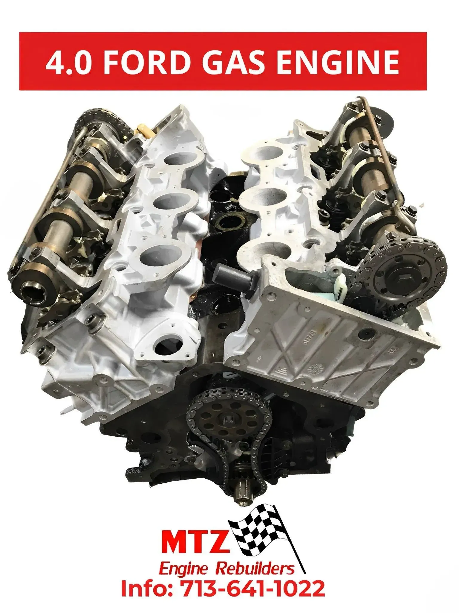 A 4.0 ford gas engine from mtz engine rebuilders