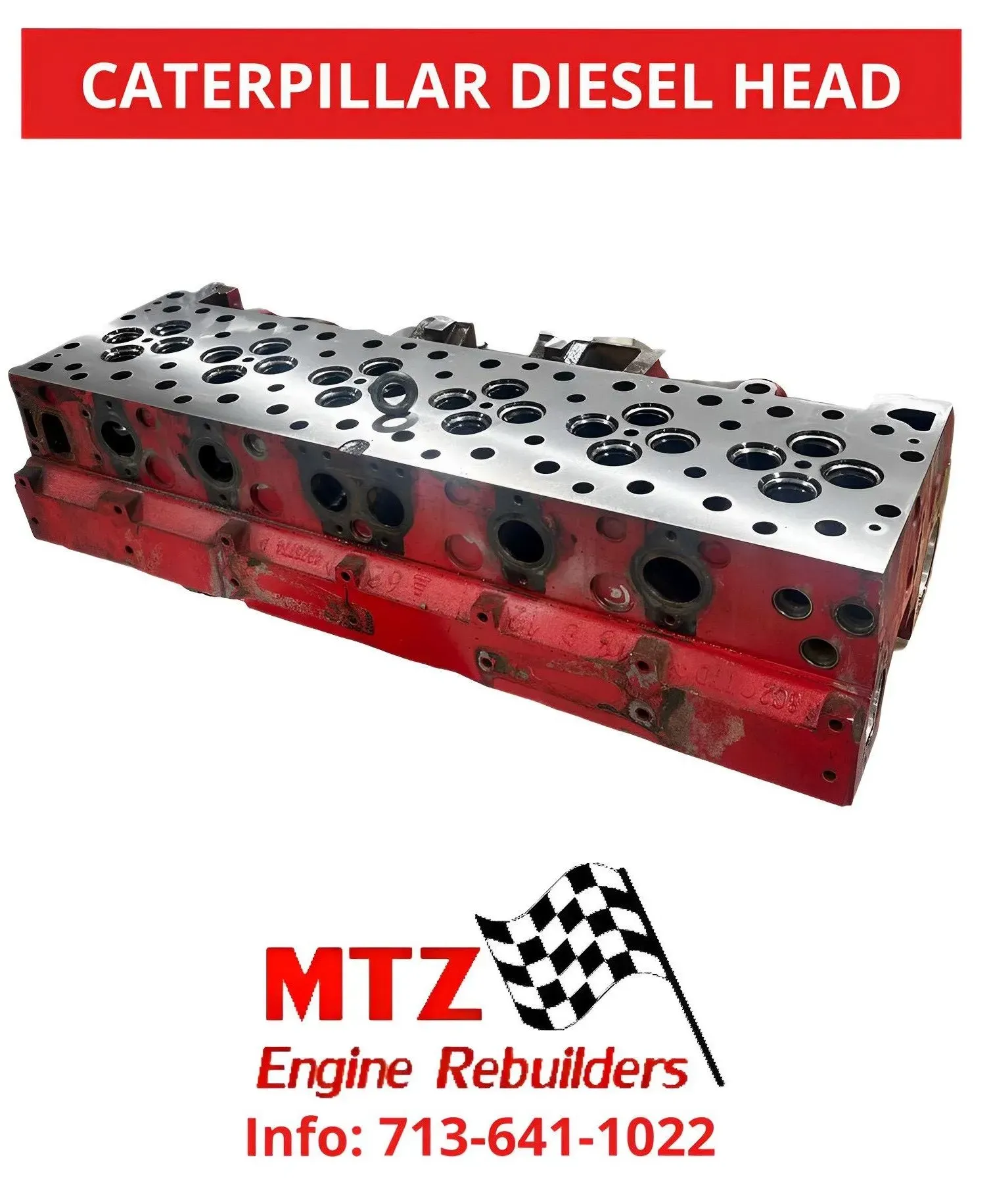 A picture of a caterpillar diesel head from mtz engine rebuilders