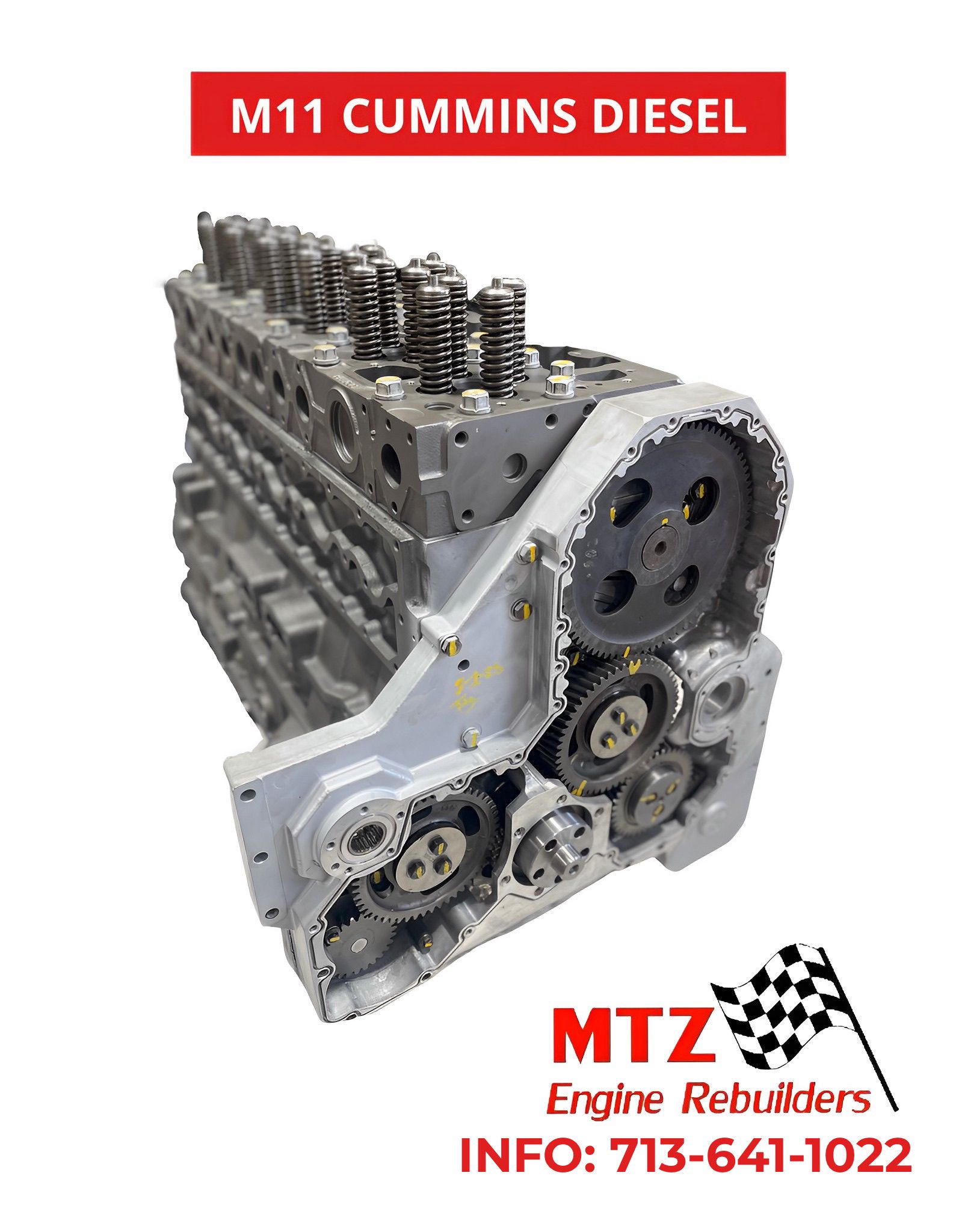 A picture of a m11 cummins diesel engine