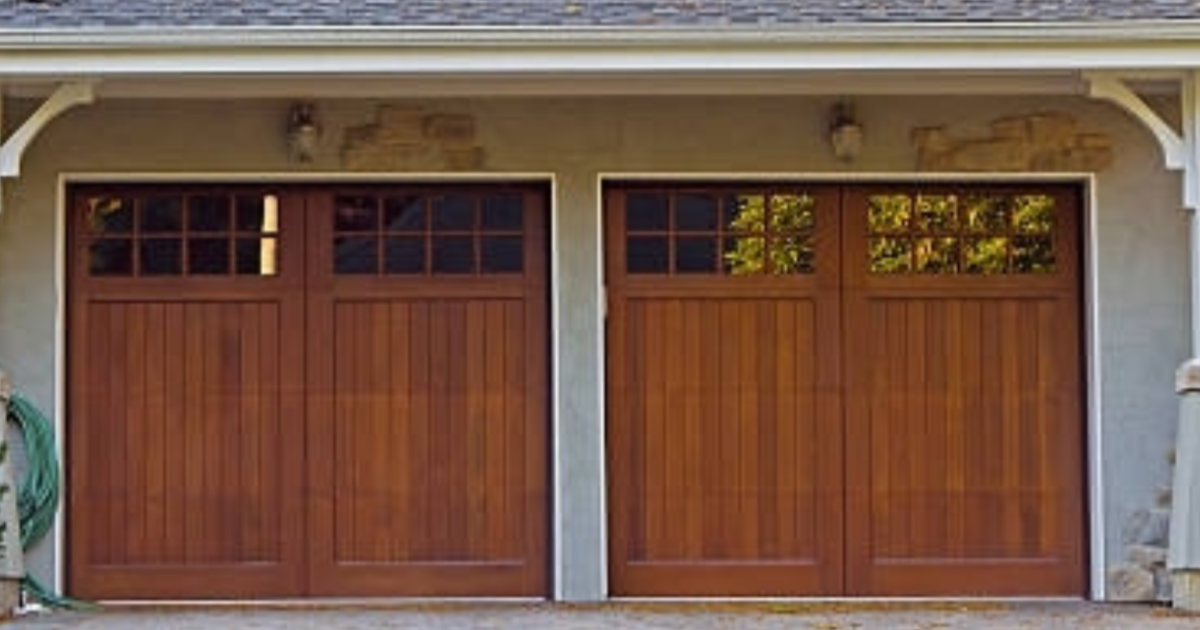 Real wood carriage house garage doors with custom craftsmanship