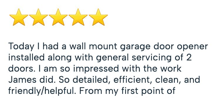 5-star Garage Tech customer review