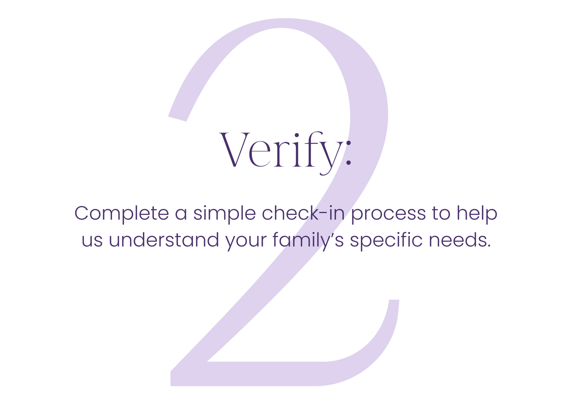 A large, light purple number two with the text