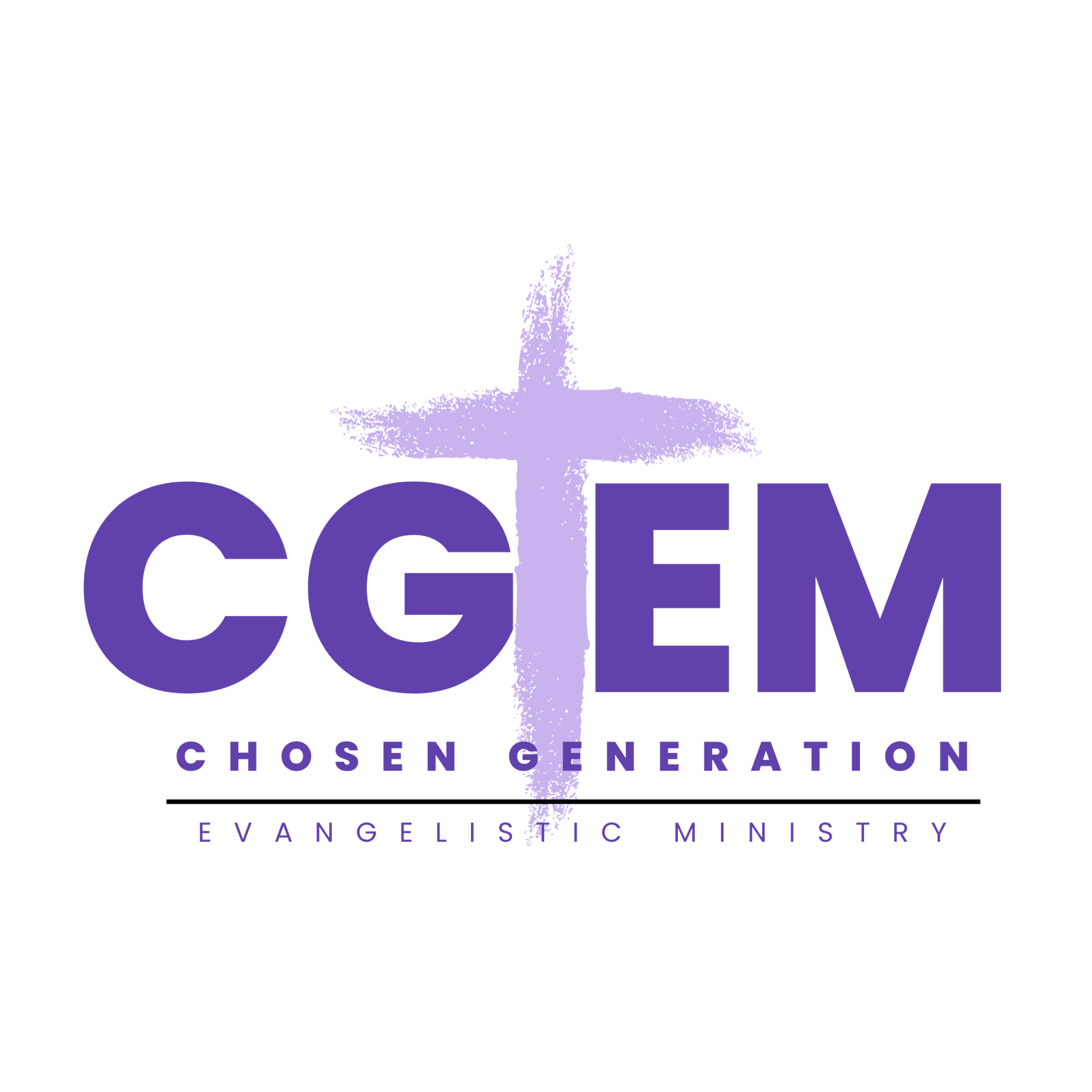 Logo: Purple cross over 