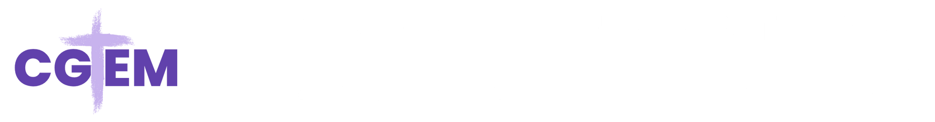 The purple logo for CGEM featuring a stylized cross integrated into the letters.
