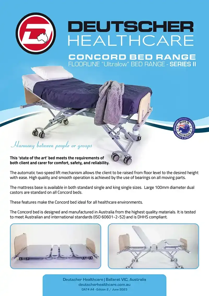 Download Brochure Download the Concord Bed product brochure from Deutscher Healthcare