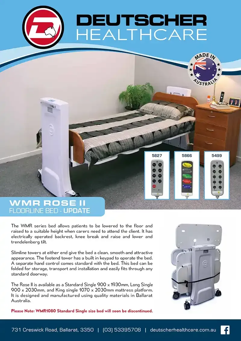 Download the WMR Rose II Bed product brochure from Deutscher Healthcare