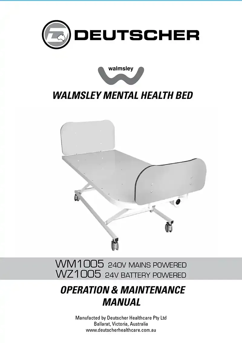 Download Manual Download the Mental Healthcare Bed product manual from Deutscher Healthcare