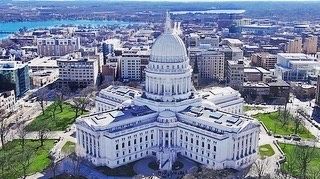 Beauty Shot Madison WI State Capitol Building Drone