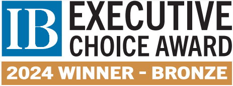 IB Executive Choice Award logo with 2024 Winner – Bronze banner in blue, black, and gold. IB Executive Choice Award logo with 2024 Winner – Bronze banner in blue, black, and gold.