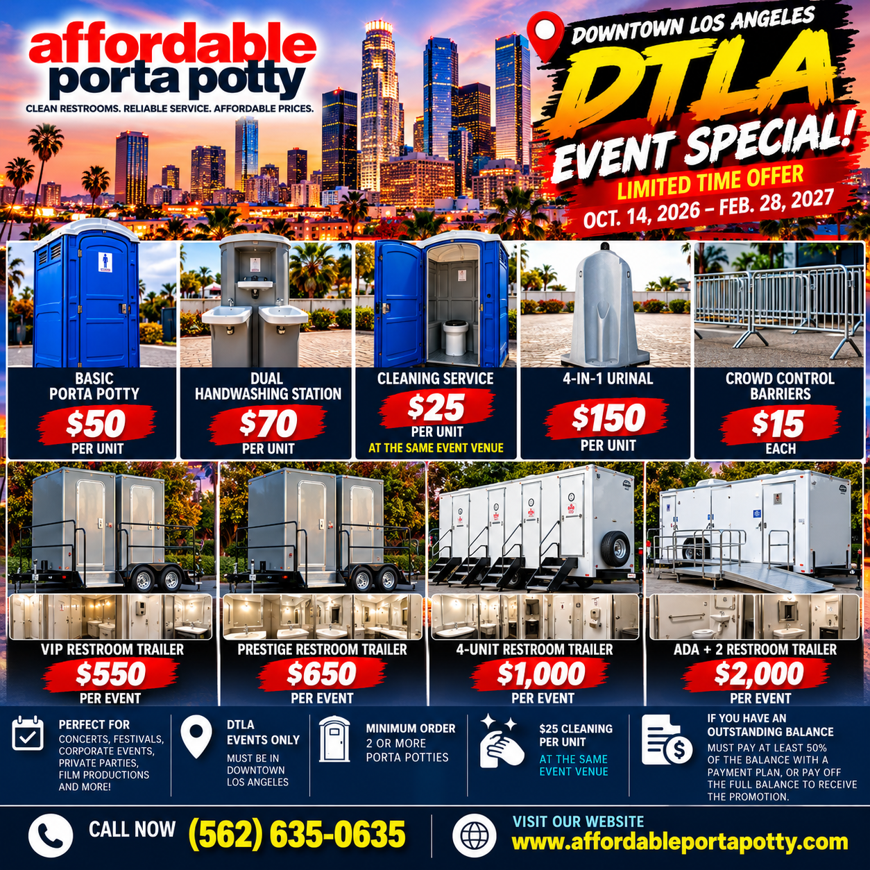 Dec 2024 promotion for affordable porta potty