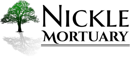 a logo for nickel mortuary with a tree and roots