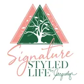 Logo with green tree in pink triangle above &ldquo;Signature Styled Life&rdquo; text