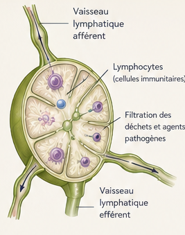 schéma d'un ganglion lymphatique