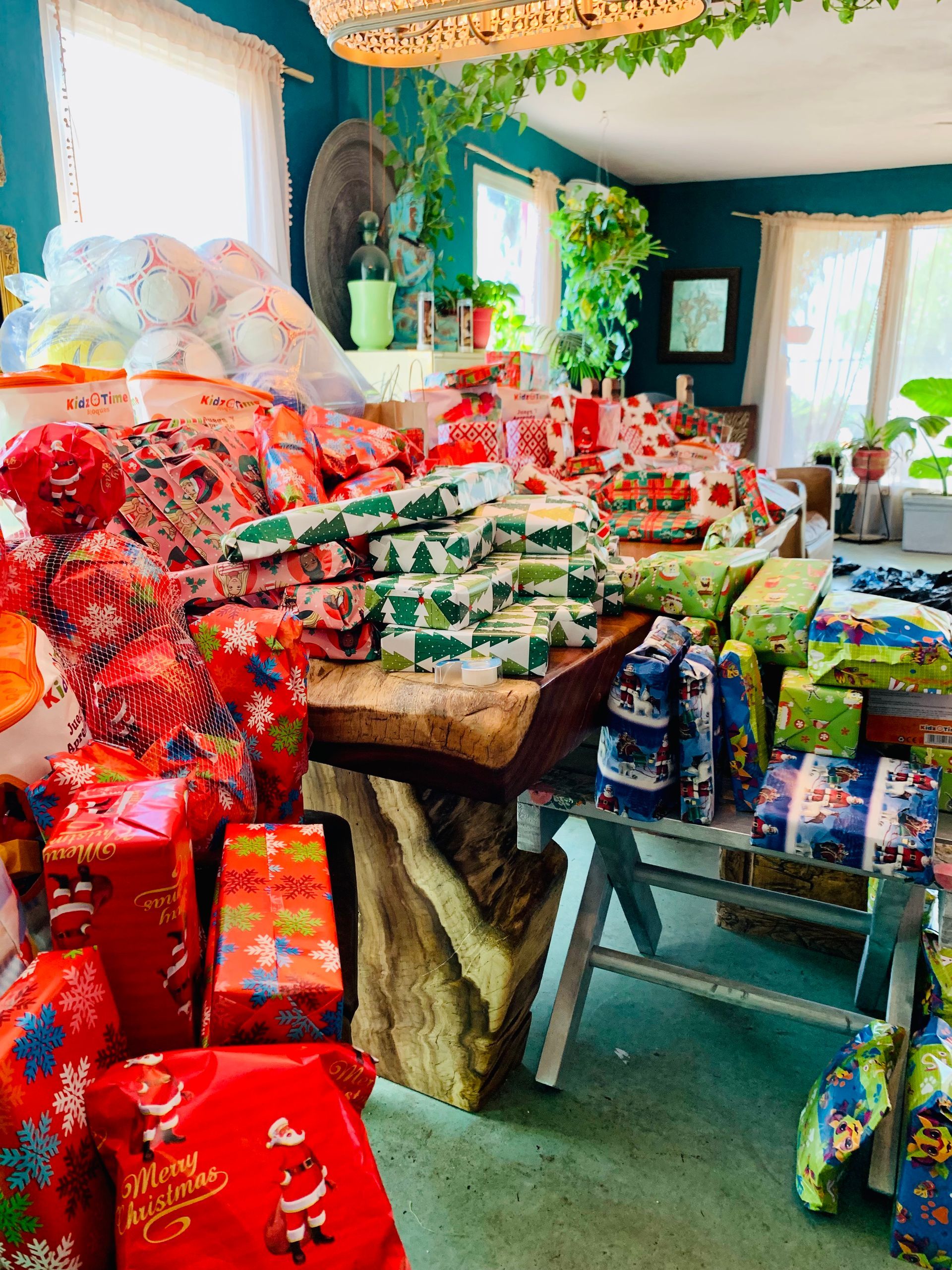 wrapped gifts for the kids