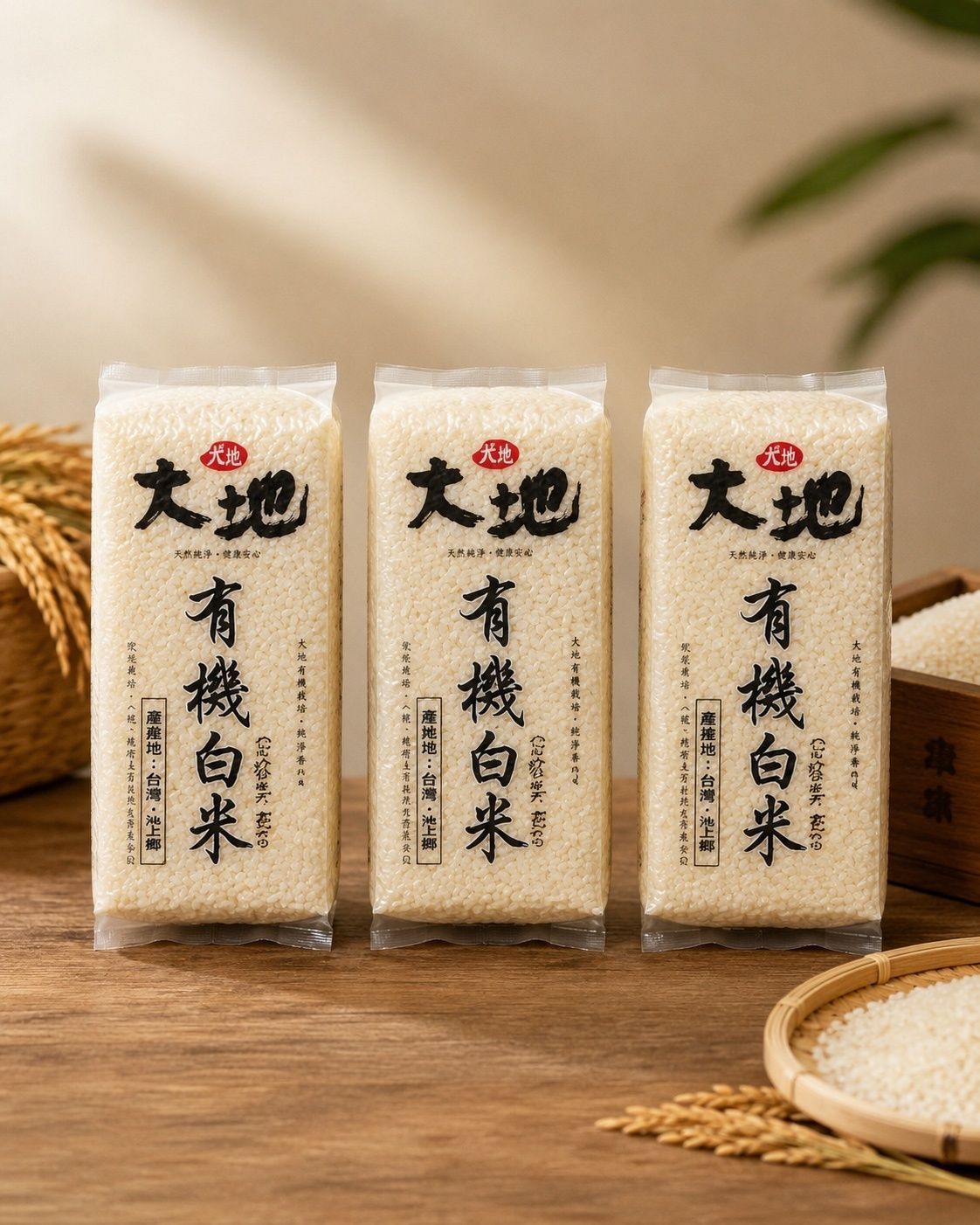 池上有機白米1.5公斤 X 3