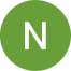 La lettre n est dans un cercle vert sur fond blanc.