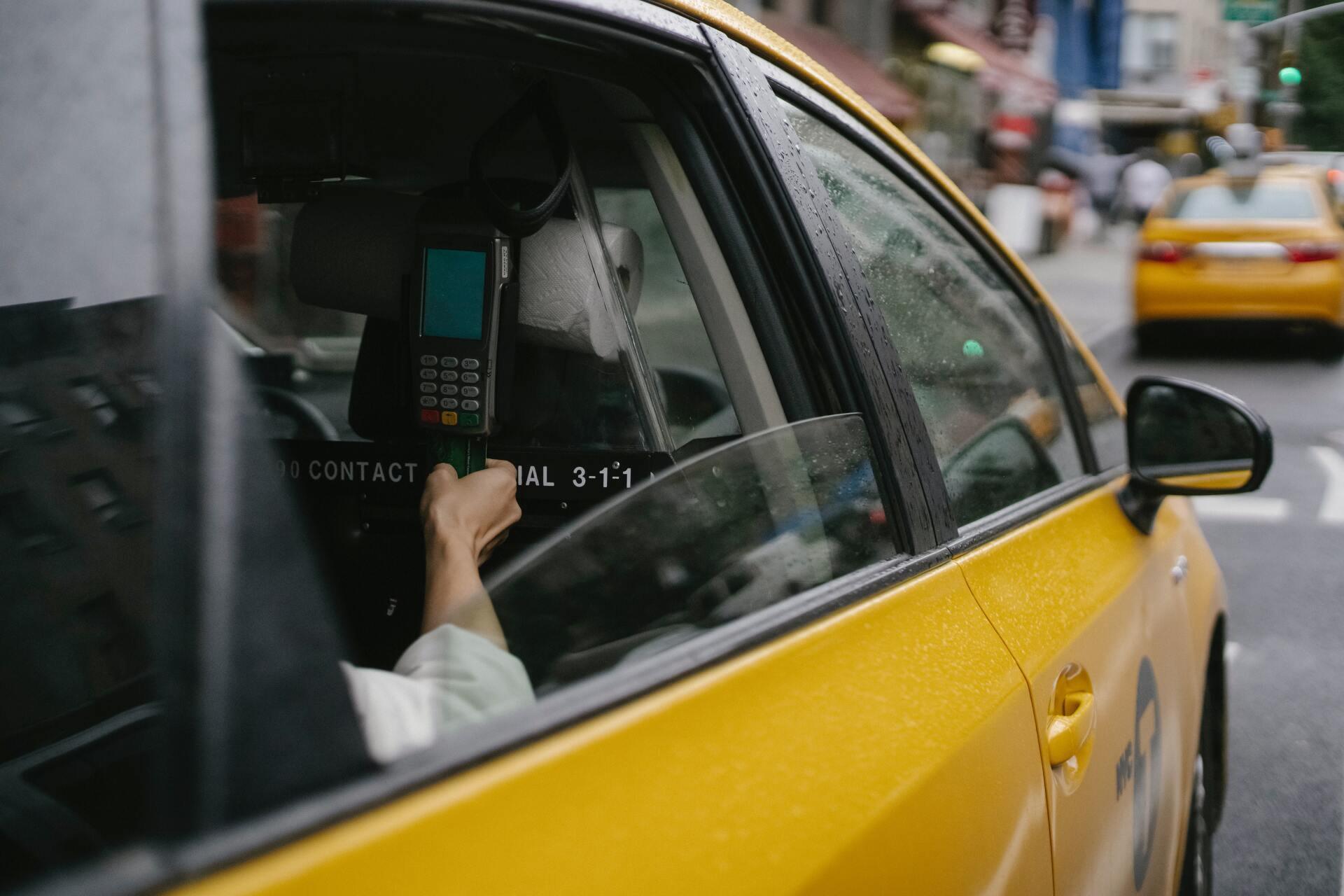 Taxi ride by credit card