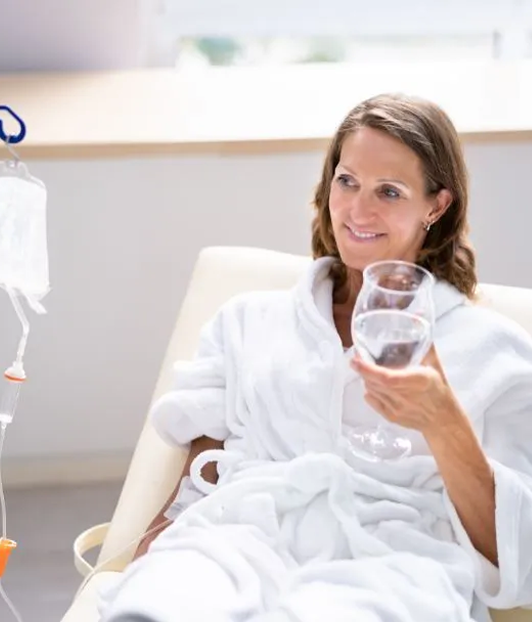 Patient enjoying an IV drip session at Zen IV Spa