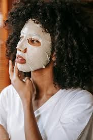 women apply full face mask