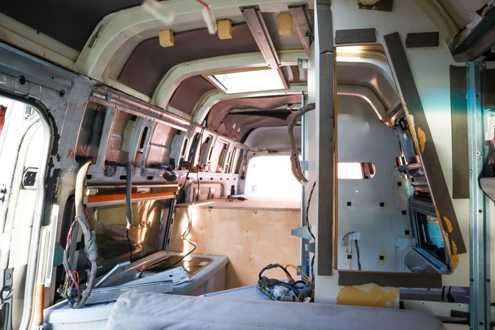 Interior of a Van Stripped Down for Conversion — Pete's Auto Electrical in Cranbourne, VIC