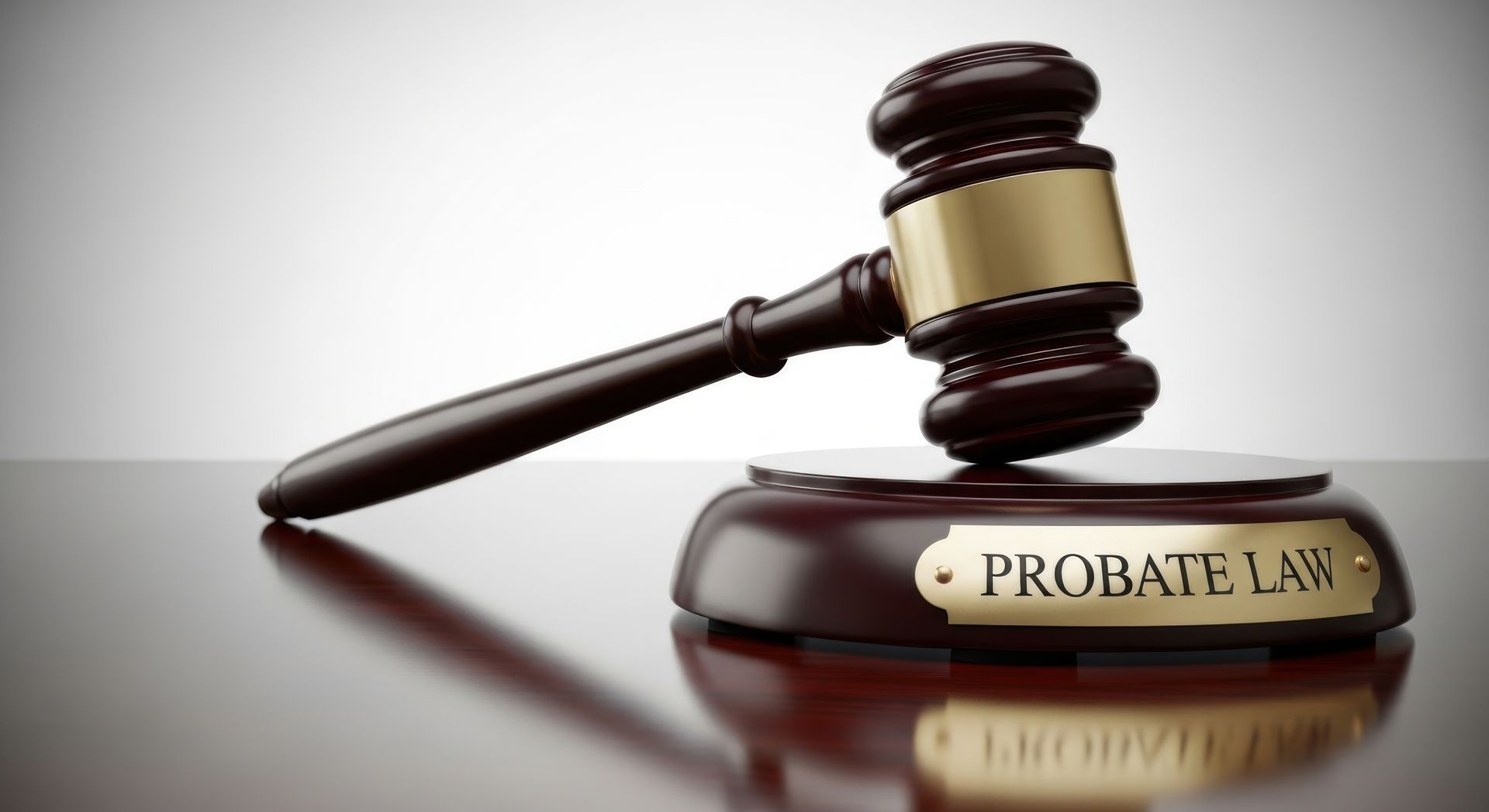 Gavel labeled probate law symbolizing legal proceedings and estate administration.