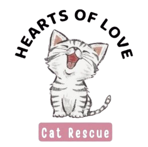 A logo for Hearts of Love cat rescue A logo for Hearts of Love cat rescue