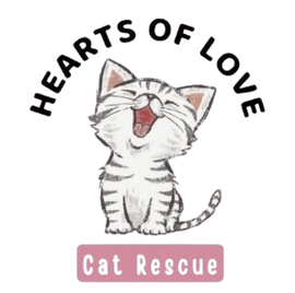 A logo for Hearts of Love cat rescue A logo for Hearts of Love cat rescue