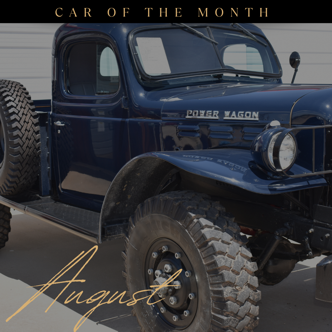 Dark blue vintage Dodge Power Wagon truck, 