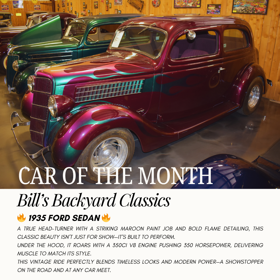 Burgundy 1935 Ford Sedan, 