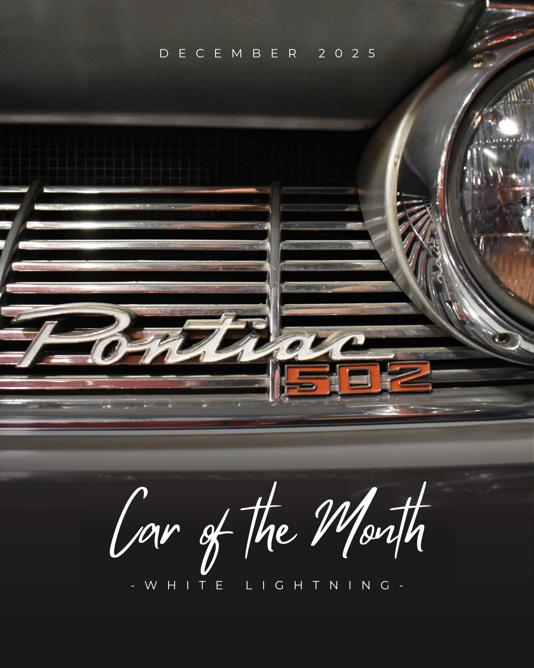 Close-up of a classic Pontiac grille with 