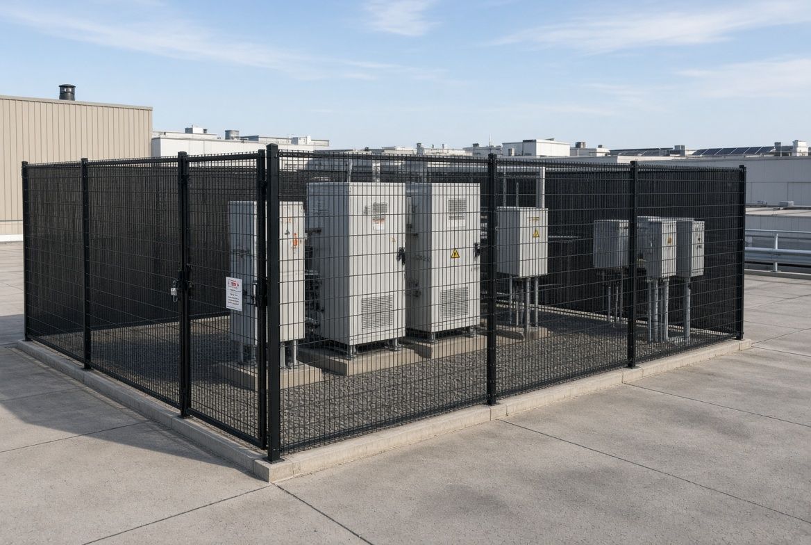 solar equipment and panel fence installation
