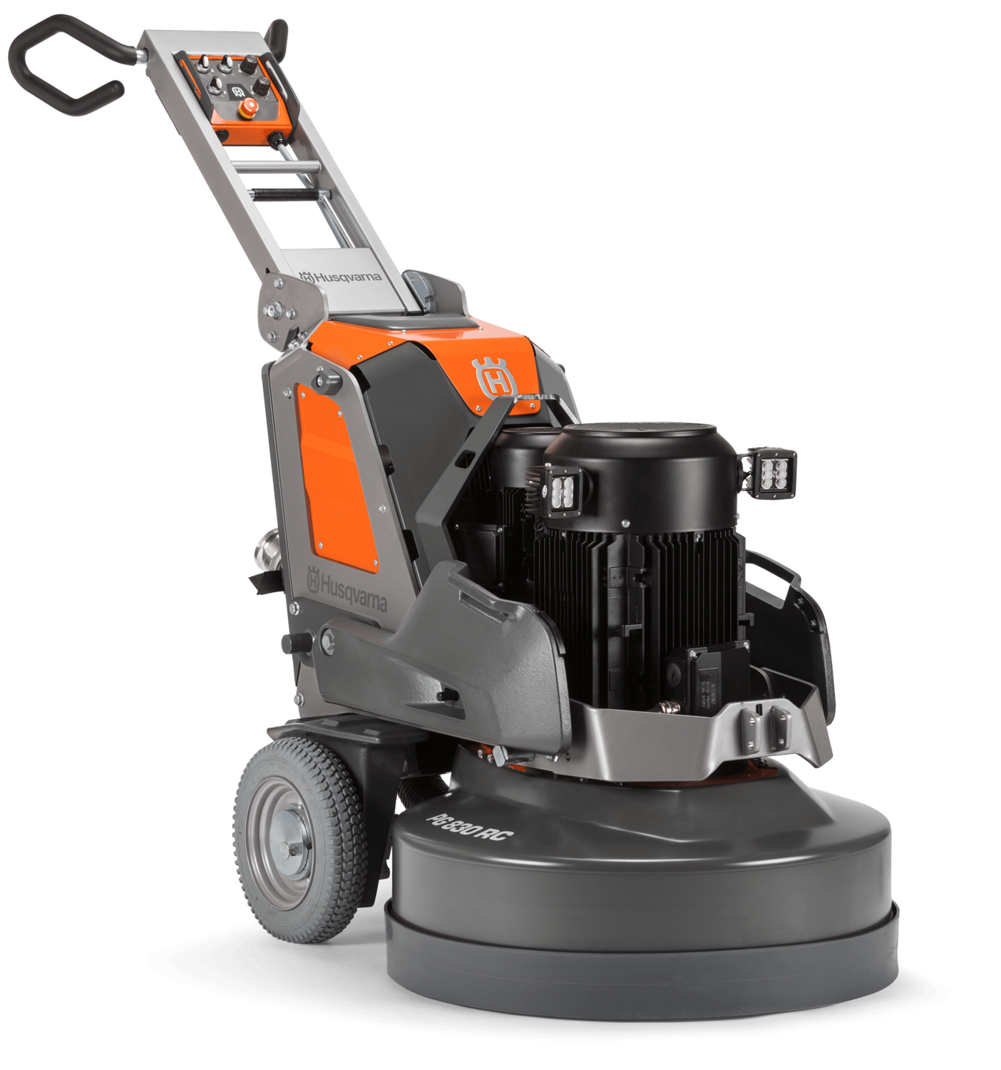 A husqvarna grinder is sitting on a white surface.